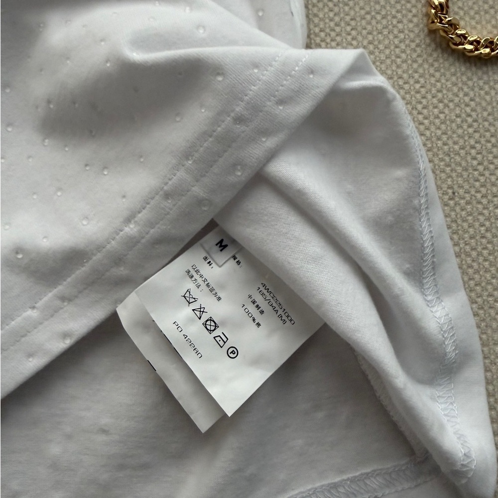 Alexander Wang White Tee with Black Logo - Picture 4 of 6